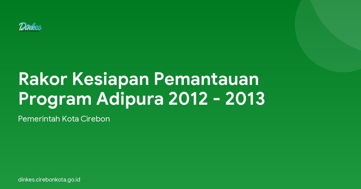 Rakor Kesiapan Pemantauan Program Adipura 2012 - 2013